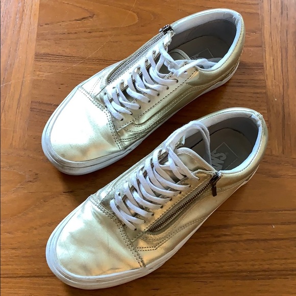 gold vans shoes
